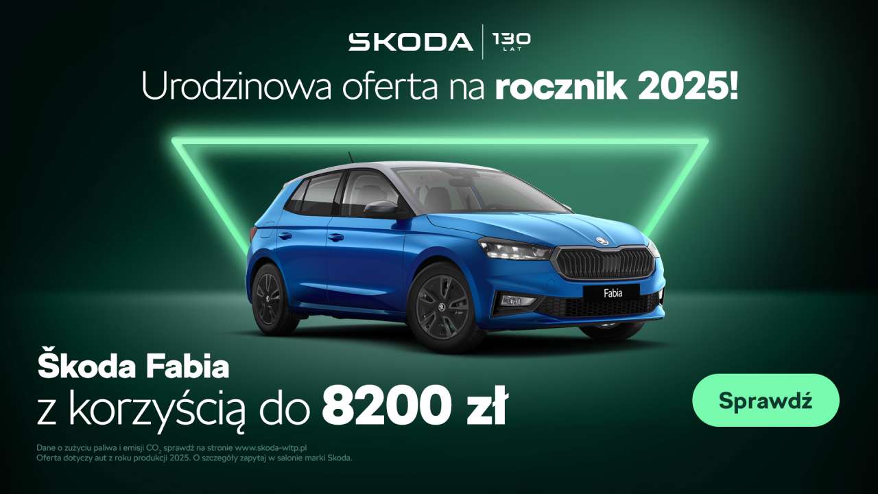 Rekordowe rabaty od Škody na nowe modele z 2025 roku! Marka przygotowała specjalną, jubileuszową ofertę na 130- lecie.