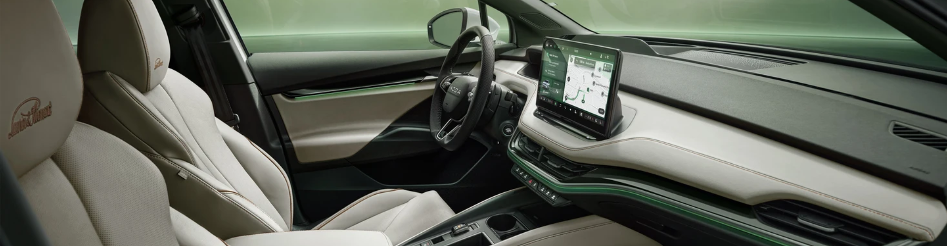 Škoda prezentuje topowe wnętrze Laurin & Klement dla modeli Elroq, Enyaq i Enyaq Coupé