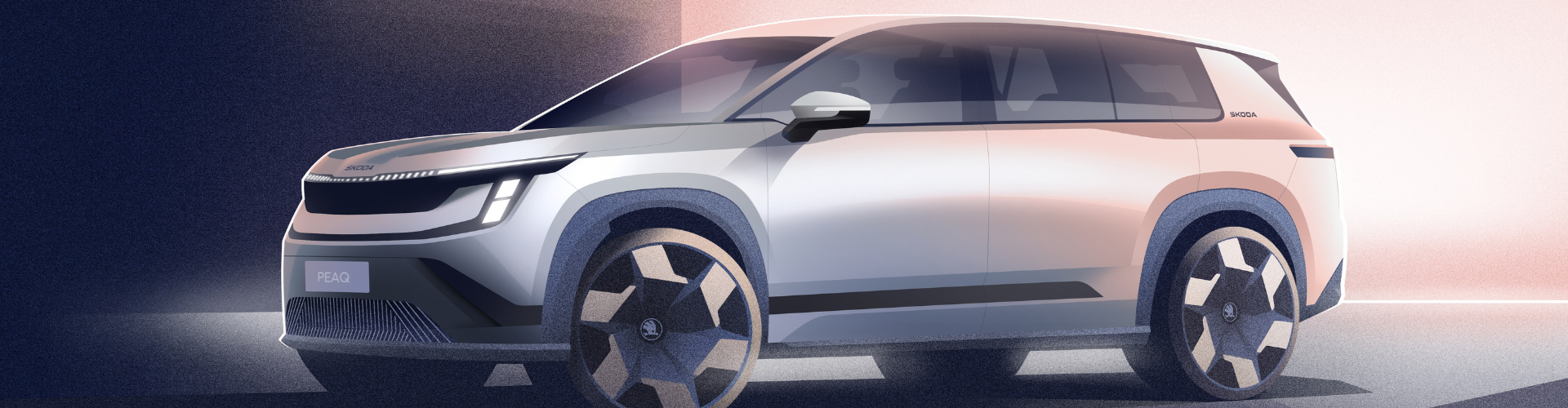 Škoda prezentuje szkice nadwozia modelu Peaq – to zupełnie nowy, elektryczny, siedmioosobowy SUV w gamie marki