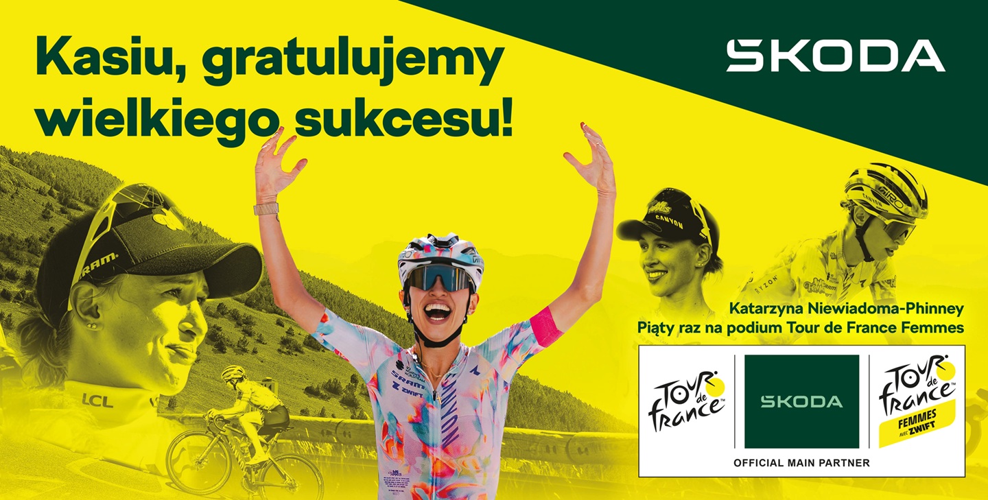 Škoda świętuje drugie miejsce w Tour de France Femmes 2026 Katarzyny Niewiadomej-Phinney