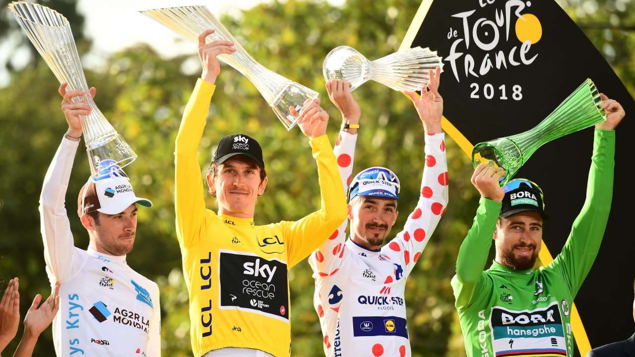 Geraint Thomas, zwycięzca tegorocznego Tour de France, odebrał kryształowe trofeum ŠKODA AUTO