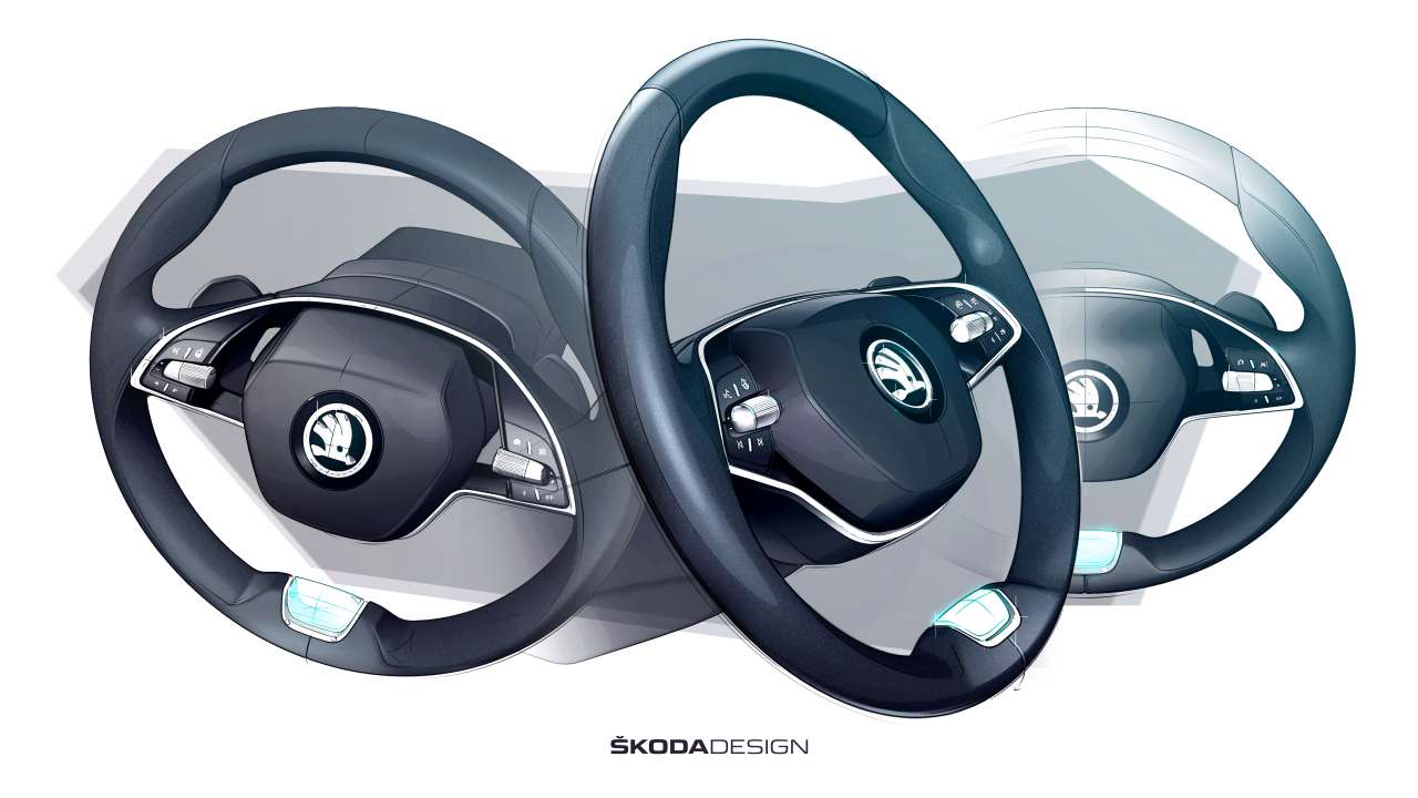 Nowa ŠKODA OCTAVIA: producent ujawnia szkice koncepcyjne wnętrza auta