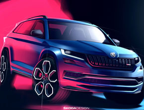 ŠKODA KODIAQ RS – gwarant sportowych emocji na pierwszych szkicach