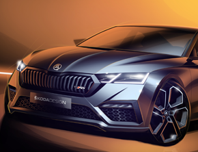 ŠKODA przedstawia pierwsze szkice nowego modelu OCTAVIA RS iV