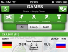 ŠKODA udostępnia aplikację na iPhone’a  z okazji Mistrzostw Świata w Hokeju (IIHF 2011)